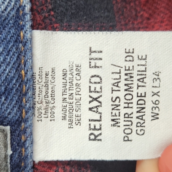 Eddie Bauer men's heavy duty flannel lined jeans size 36x34 Relaxed fit - Picture 7 of 11